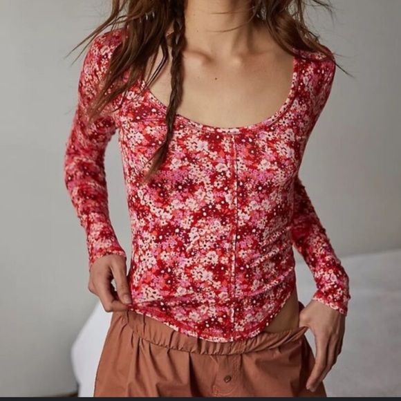 Free People Tops - FP Intimately Coffee Club Scoop Floral Long Sleeve X-Small